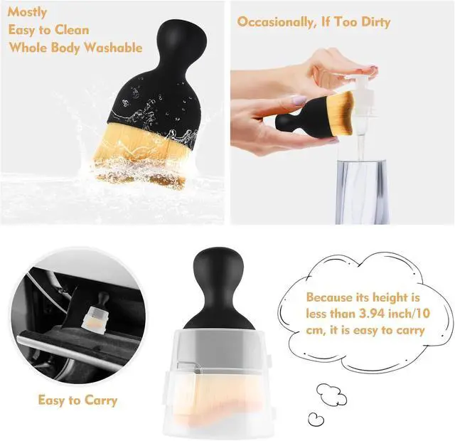 Alt view image 6 of 7 - Car Interior Cleaning Brush Car Duster Interior with Ultra Soft Bristles | Auto Detailing Brushes Dusting Car Accessories for Dashboard, AC Vents, Leather, Scratch-Free (1Pack)