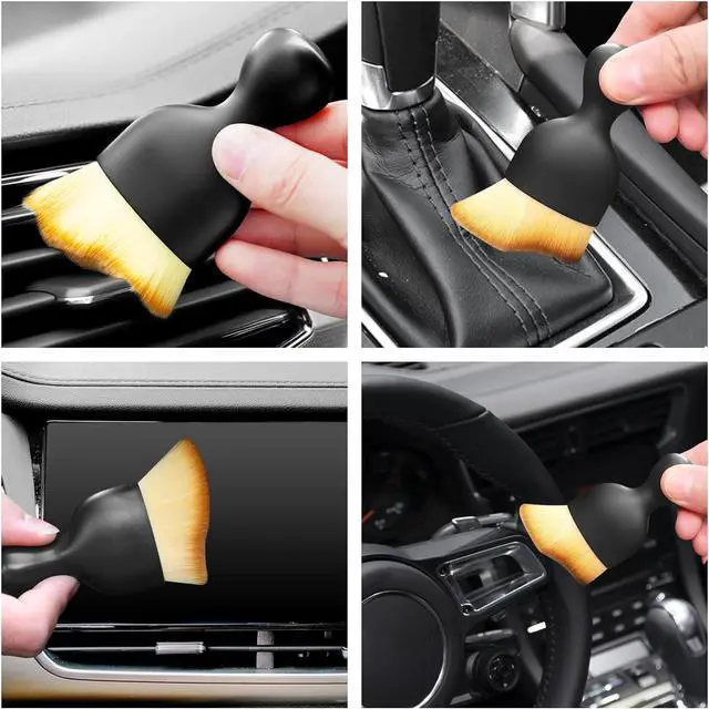Alt view image 3 of 7 - Car Interior Cleaning Brush Car Duster Interior with Ultra Soft Bristles | Auto Detailing Brushes Dusting Car Accessories for Dashboard, AC Vents, Leather, Scratch-Free (1Pack)