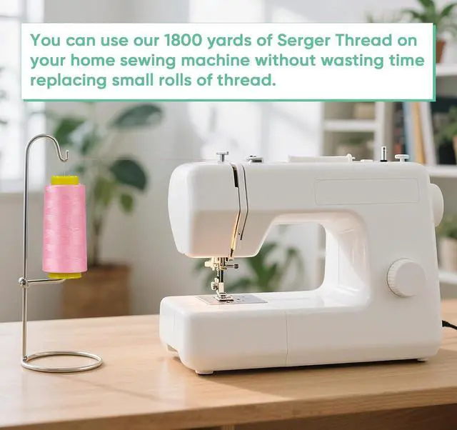 Alt view image 6 of 7 - 1800 Yards White Thread for Sewing, All Purpose Sewing Thread | Hilos para Coser, Polyester Thread 40s/2 for Serger&Overlock, Quilting, Piecing, Sewing Machine
