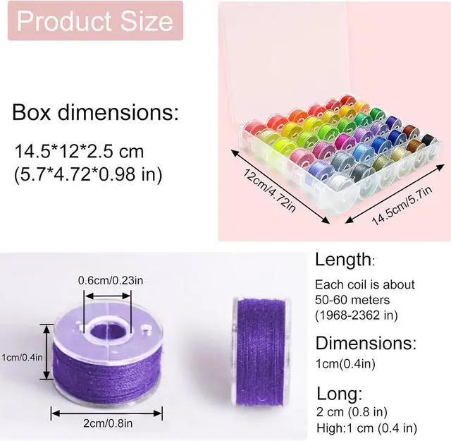 Alt view image 2 of 7 - 36pcs Polyester Plastic Sewing Thread bobbins Set | Sewing Machine,Colored Thread Set for Br other,Sin ger,Jan ome and Other Sewing Machines with Storage Box