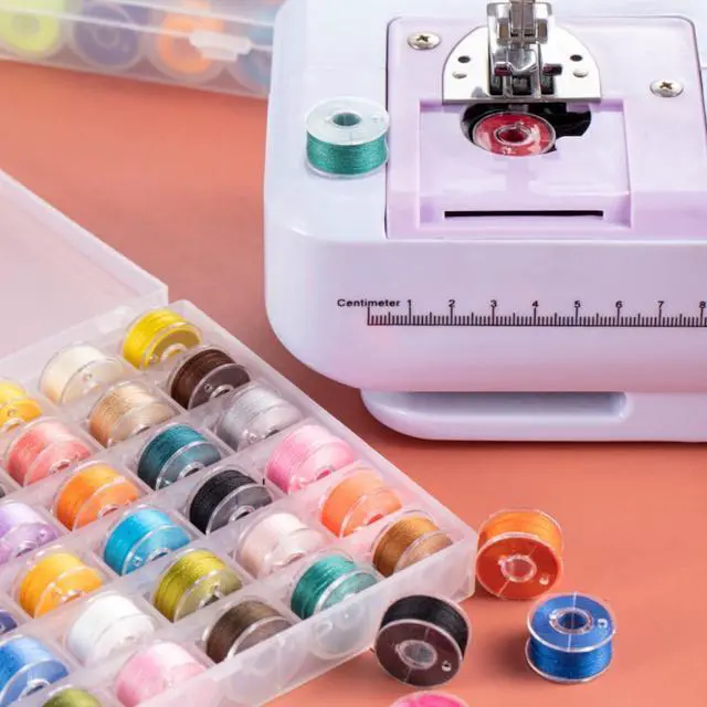 Alt view image 6 of 7 - 36pcs Polyester Plastic Sewing Thread bobbins Set | Sewing Machine,Colored Thread Set for Br other,Sin ger,Jan ome and Other Sewing Machines with Storage Box