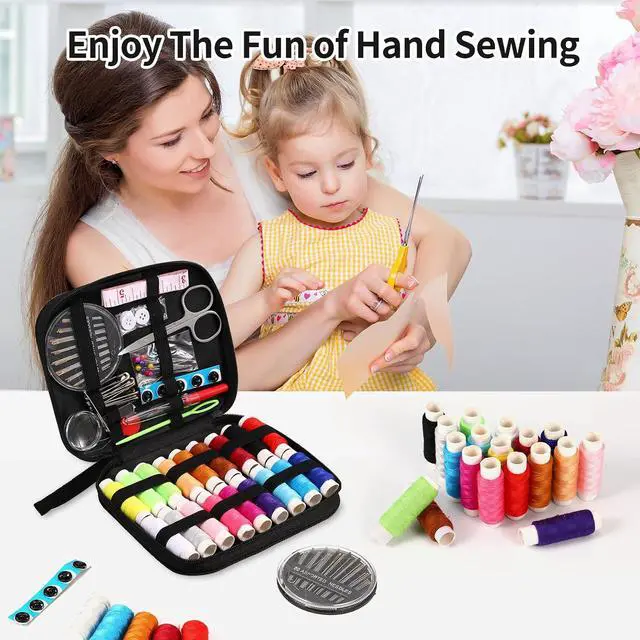 Alt view image 6 of 7 - Marcoon Sewing Kit for Adults, Portable Needle & Thread Repair Kit | Basic Sewing Supplies & Accessories Set, BeginnerFriendly for Travel Emergency Home College Dorm Essentials (Black, S)