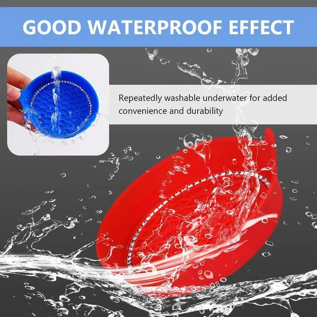 Alt view image 5 of 6 - 2 PCS Bling Car Cup Coaster, Crystal Rhinestone Cup Holder Insert for Car Interior Decoration, Non Slip Shockproof Silicon Sparkly Drink Met Universal for Most Vehicles (Red)