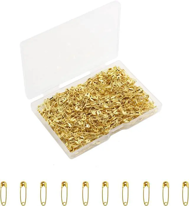 Main image of Gold Safety Pins,Small Safety Pins for Clothes,19mm Metal Mini Saftey Pin for Tag Art Crafting Sewing Jewelry Making (120Pcs/Box)