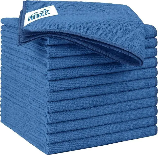 Main image of HOMEXCEL Lake Green Microfiber Cleaning Cloth 12 Pack 12.5 x 12.5 inch Microfiber Towels for Cars Ultra Absorbent Car Washing Cloth Lint Free Streak Free Cleaning Rags for Car, Kitchen Window
