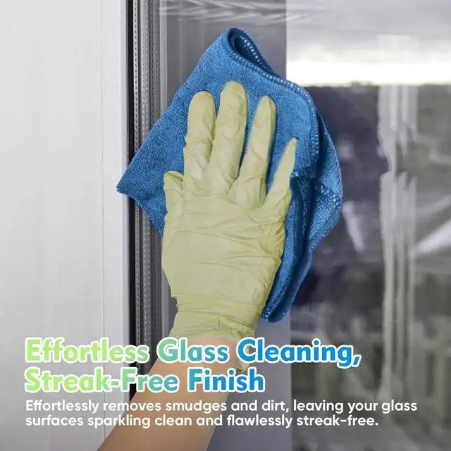 Alt view image 3 of 7 - HOMEXCEL Lake Green Microfiber Cleaning Cloth 12 Pack 12.5 x 12.5 inch Microfiber Towels for Cars Ultra Absorbent Car Washing Cloth Lint Free Streak Free Cleaning Rags for Car, Kitchen Window