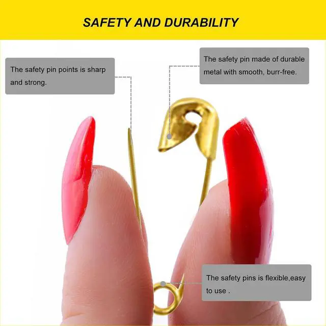Alt view image 3 of 7 - Gold Safety Pins,Small Safety Pins for Clothes,19mm Metal Mini Saftey Pin for Tag Art Crafting Sewing Jewelry Making (120Pcs/Box)