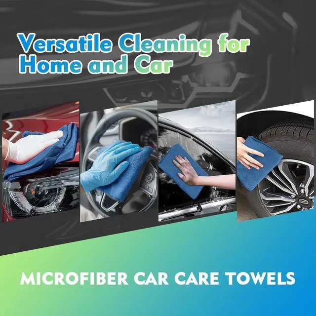 Alt view image 4 of 7 - HOMEXCEL Lake Green Microfiber Cleaning Cloth 12 Pack 12.5 x 12.5 inch Microfiber Towels for Cars Ultra Absorbent Car Washing Cloth Lint Free Streak Free Cleaning Rags for Car, Kitchen Window