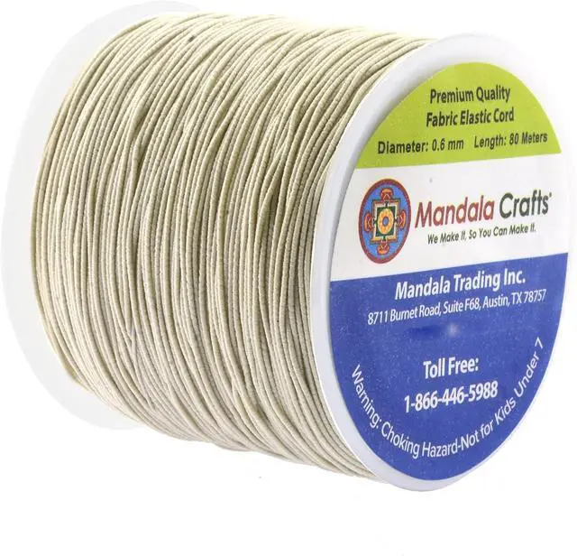 Alt view image 2 of 5 - Mandala Crafts 0.6mm Cream Shirring Elastic Thread for Sewing, 87 Yards | Durable Fine Polyester Stretchy Thread for Smocking, Gathering, Ruching, Pleating, Knitting, Hand & Machine Sewing