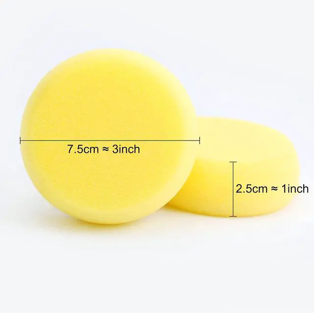 Alt view image 2 of 6 - WAFJAMF 6 Pcs Round Painting Sponge 2.96 Inch Craft Clay Yellow | Pottery artist synthetic foam applicators for ceramics, watercolor, acrylic, face art, leather care & tack cleaning