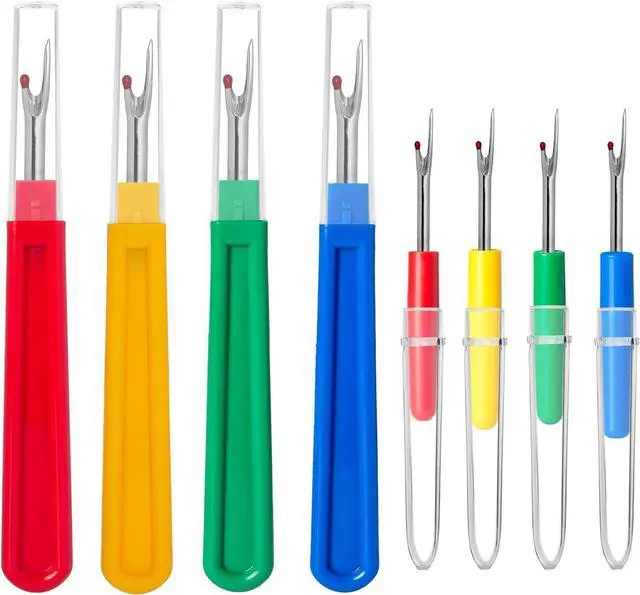Main image of 8Pcs Sewing Seam Rippers, 4 Big and 4 Small Stitch Remover Tools | Weico Handy Thread Ripper for Embroidery, Clothing Tags, Rubber Bands Soft Elastic Bands Removing