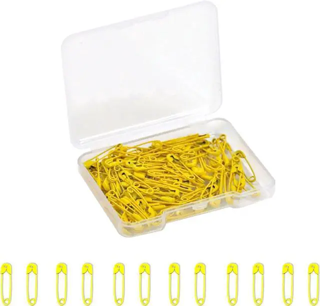 Main image of Yellow Safety Pins,Small Safety Pins for Clothes,19mm Metal Mini Saftey Pin for Tag Art Crafting Sewing Jewelry Making (120Pcs/Box)