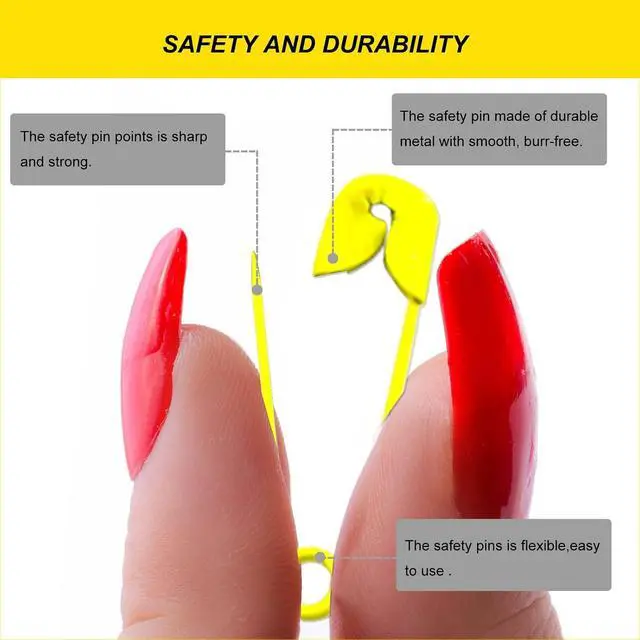 Alt view image 3 of 7 - Yellow Safety Pins,Small Safety Pins for Clothes,19mm Metal Mini Saftey Pin for Tag Art Crafting Sewing Jewelry Making (120Pcs/Box)