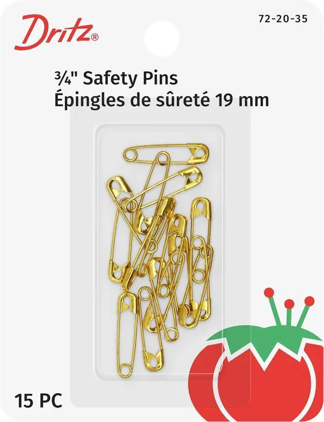 Main image of Dritz 72-20-35 Safety Pins, Brass, Size 00 (15-Count)