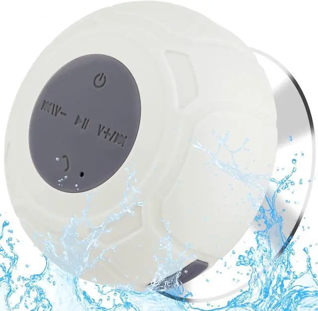 Main image of Waterproof Bluetooth Shower Speaker Portable Wireless Water-Resistant Speaker Suction Cup,Built-in Mic Gifts for Kids Speakerphone for iPhone Phone Tablet Bathroom Kitchen - White