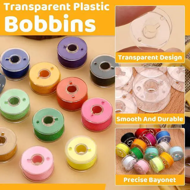 Alt view image 3 of 7 - LOKUNN 25 Pcs Bobbins for Sewing Machine Plastic Bobbins for Sewing | Sa156 Bobbins, Bobbins Class 15, Bobbins for Sewing Machine Sewing Accessories, Plastic Bobbin with Case (25 pcs)