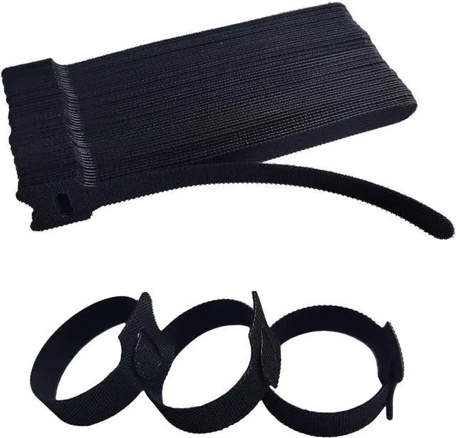 Main image of 6 Inches 60 PCS Black Reusable Cable Ties,Multi-purpose Adjustable Cord Straps,Cable Organizer,Cord Wrap and Hook Loop Cords Management,Adjustable Cord Ties