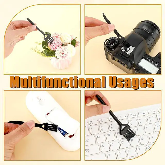 Alt view image 3 of 7 - 6 Pcs Mini Keyboard Cleaning Brushes Computer Brush Portable Cleaning Kit Antistatic Small Cleaner Multi-Function Brush Dust Clean Brushes for Camera Narrow Spaces (Black)