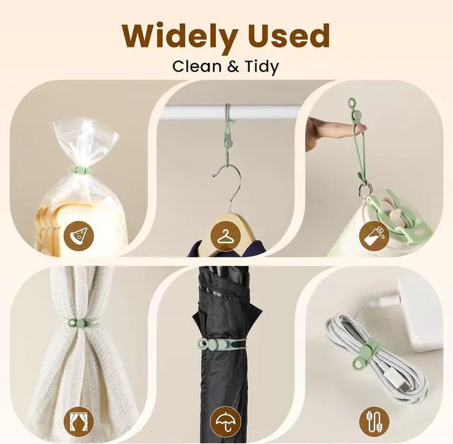 Alt view image 7 of 7 - 10 Pcs Silicone Cable Ties, Reusable Data Cable Organizer for Home Office | High Elastic, Multipurpose, Cable Management for Charging Cord, Electronics, Computer, Appliances, Travel Essentials