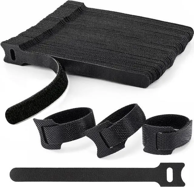 Main image of 70 PCS 6 inch Cable Ties Reusable Cable Management Adjustable Cable Organizer, Cable Straps, Cord Wraps and Hook Loop Straps for Computer,Gaming, Wire, Desk- Home Office Essentials