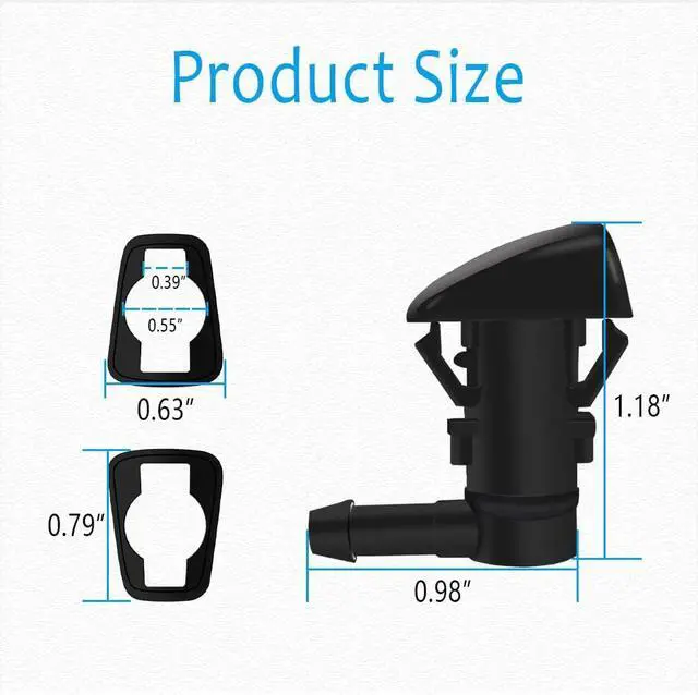 Alt view image 2 of 7 - Front Windshield Washer Nozzles, Replaces OEM #55157323AA, 55157352AA | 55372143AB, 68260443AA, 55079049AA, 15247800, Front Windshield Washer Nozzle Wiper Spray Kit Fit for Grand Cherokee Malibu