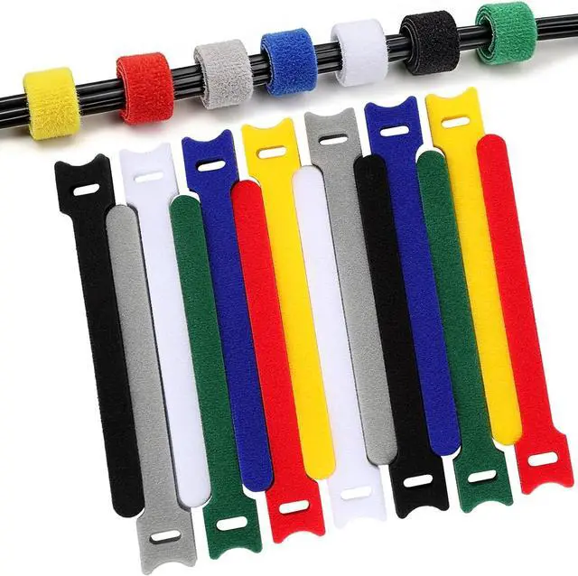 Main image of 70 PCS 6 inch Cable Ties Reusable Cable Management Adjustable Cable Organizer, Cable Straps, Cord Wraps and Hook Loop Straps for Computer,Gaming, Wire, Desk- Home Office Essentials