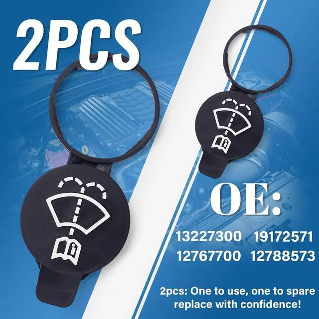 Alt view image 2 of 7 - 2PCS Windshield Washer Fluid Reservoir Cap, Leak-Proof Windshield Wiper Fluid Cap, OE# 13227300 19172571 12767700 12788573, Fits GMC/Chevy Silverado/Cadillac ATS/Buick