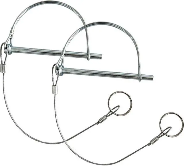 Main image of 2 Pack 1/4in Trailer Hitch Pin with Anti-Loss Cable 4 Inch Long Coupler Safety Pin with Lanyard, Solid Steel Retaining Pin Replacement for for Trailer, Truck, Boat, Lawn Equipment, Farm Machinery
