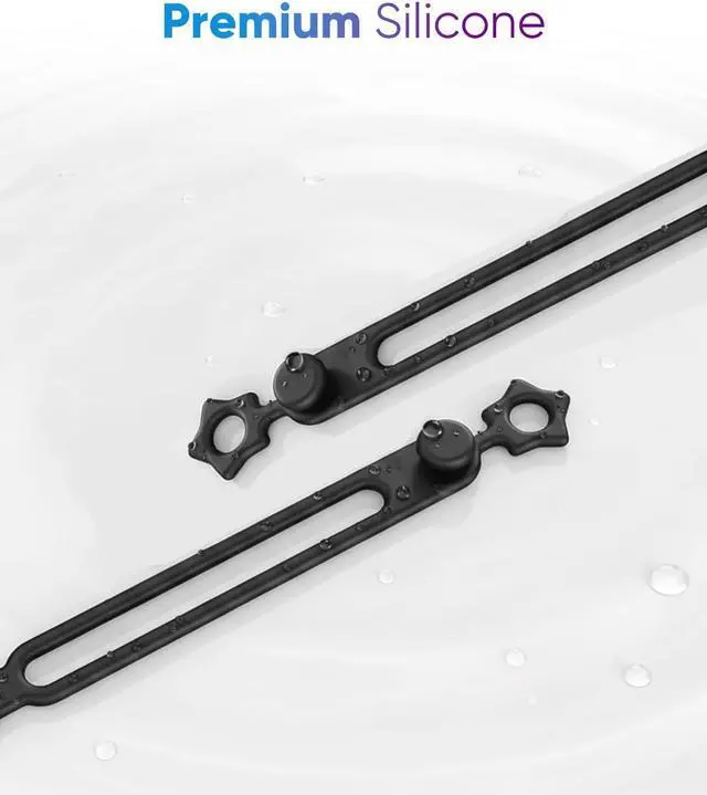 Alt view image 7 of 7 - Silicone Cable Ties 16PCS Reusable Cord Organizer for Home Travel | Cord Organizer for Charging Cables, Data Cables & Computer Wires, Multipurpose Elastic Cable Management Strapscolorful