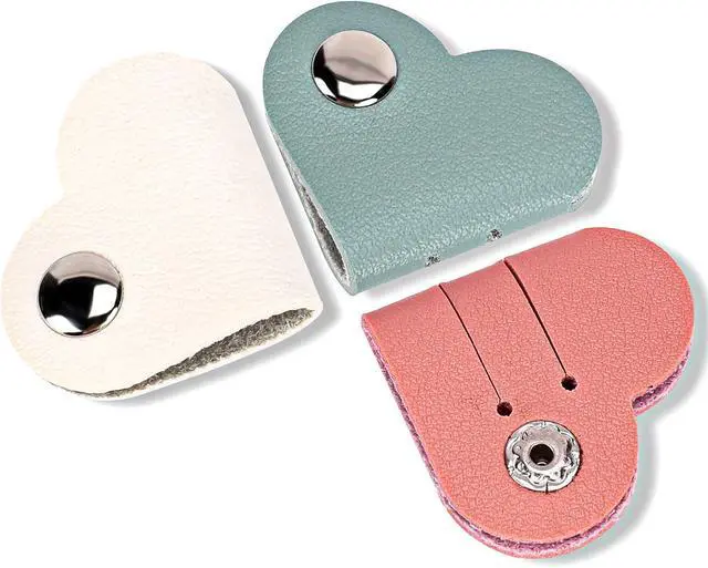 Alt view image 2 of 7 - KALIONE Heart Cord Organizer 3 Pack Wrap Manager, USB Cable Organizer Storage PU Leather Earphones Storage Straps Portable Bag Charging Cable Holder Cute Headphone Case Gifts for Women Girls