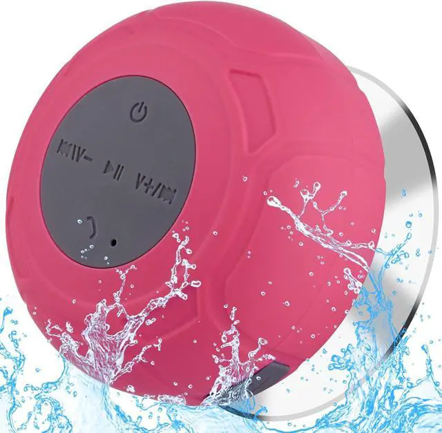 Main image of Waterproof Bluetooth Shower Speaker Portable Wireless Water-Resistant Speaker Suction Cup,Built-in Mic Gifts for Kids Speakerphone for iPhone Phone Tablet Bathroom Kitchen - Pink