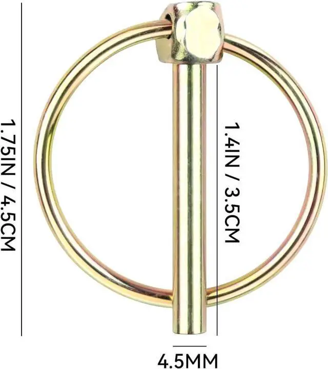 Alt view image 2 of 7 - Yuntop 4 PCS Heavy Duty Lynch Pin with Ring for Trucks, Tractors, Trolleys, Lawn Mowers, & Trailers (3/16 Inch / 4.5 mm x 1-7/16 Inch / 36 mm)