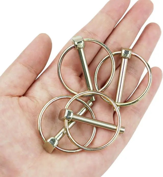 Alt view image 4 of 7 - Yuntop 4 PCS Heavy Duty Lynch Pin with Ring for Trucks, Tractors, Trolleys, Lawn Mowers, & Trailers (3/16 Inch / 4.5 mm x 1-7/16 Inch / 36 mm)