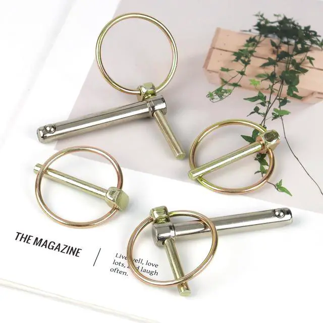 Alt view image 6 of 7 - Yuntop 4 PCS Heavy Duty Lynch Pin with Ring for Trucks, Tractors, Trolleys, Lawn Mowers, & Trailers (3/16 Inch / 4.5 mm x 1-7/16 Inch / 36 mm)