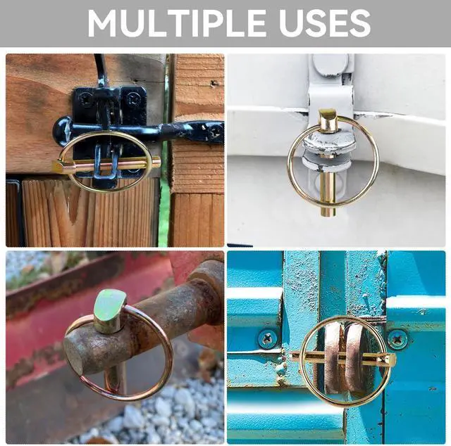 Alt view image 5 of 7 - Yuntop 4 PCS Heavy Duty Lynch Pin with Ring for Trucks, Tractors, Trolleys, Lawn Mowers, & Trailers (3/16 Inch / 4.5 mm x 1-7/16 Inch / 36 mm)