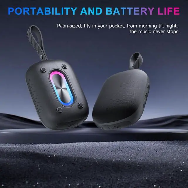 Alt view image 5 of 7 - COOPERS Portable Bluetooh Speaker with Lights, Powerful Crystal Clear Sound Bluetooth Speaker, IPX5 Waterproof Wireless Speakers, BT5.3 & TF-Card Input, TWS Paring, 3-4H Playtime Portable Speakers