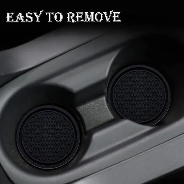 Alt view image 6 of 7 - 2PCS Car Cup Holder Coaster, Universal Auto Non-Slip Cup Holder Coaster, 2.75In Universal Non-Slip Recessed Car Interior Accessories (Black)