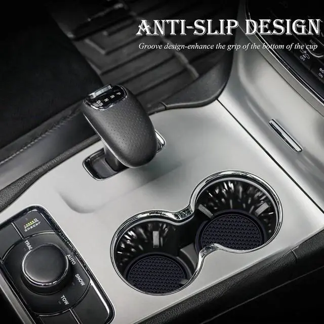 Alt view image 3 of 7 - 2PCS Car Cup Holder Coaster, Universal Auto Non-Slip Cup Holder Coaster, 2.75In Universal Non-Slip Recessed Car Interior Accessories (Black)