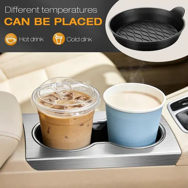 Alt view image 5 of 7 - Car Coasters for Cup Holders, Universal Non-Slip Coasters Set of 4 Pack, Black Silicone Car Accessories Interior for Car Truck Cup Holder