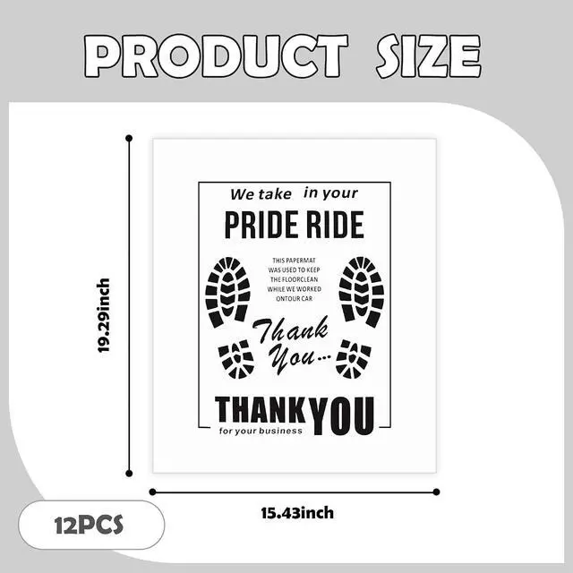 Alt view image 2 of 7 - 12PCS Paper Floor Mats for Cars,Foldable Automotive Floor Mats with Shoe Print Graffiti,Universal Car Floor Mat Protector Disposable Floor Mats for Cars,SUVs,Trucks