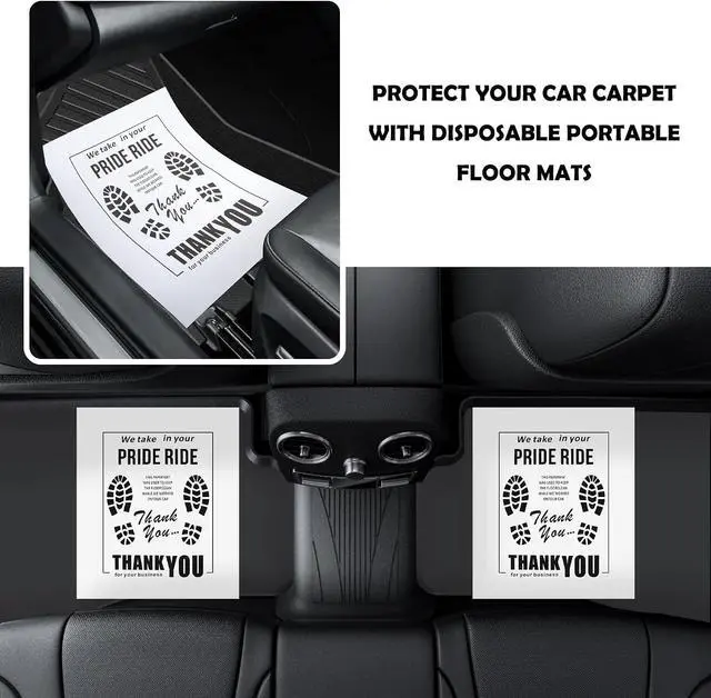 Alt view image 7 of 7 - 12PCS Paper Floor Mats for Cars,Foldable Automotive Floor Mats with Shoe Print Graffiti,Universal Car Floor Mat Protector Disposable Floor Mats for Cars,SUVs,Trucks