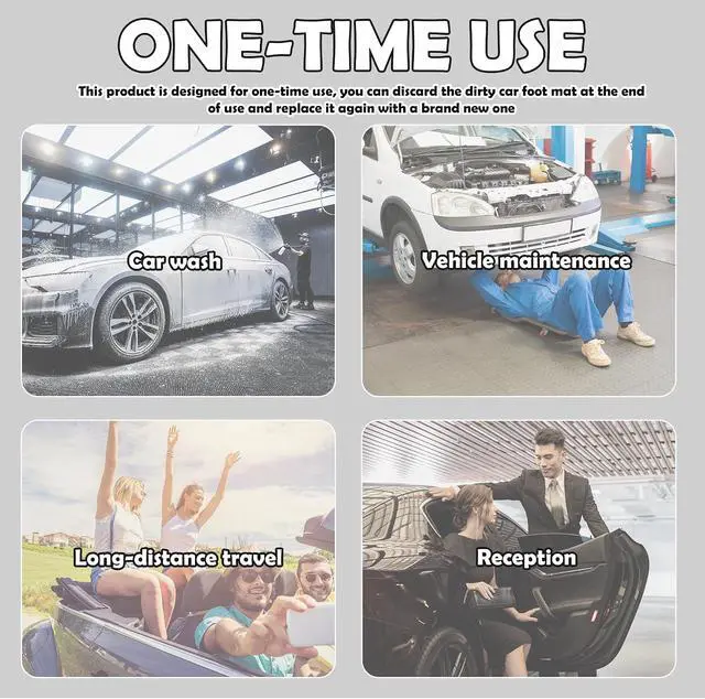 Alt view image 6 of 7 - 12PCS Paper Floor Mats for Cars,Foldable Automotive Floor Mats with Shoe Print Graffiti,Universal Car Floor Mat Protector Disposable Floor Mats for Cars,SUVs,Trucks