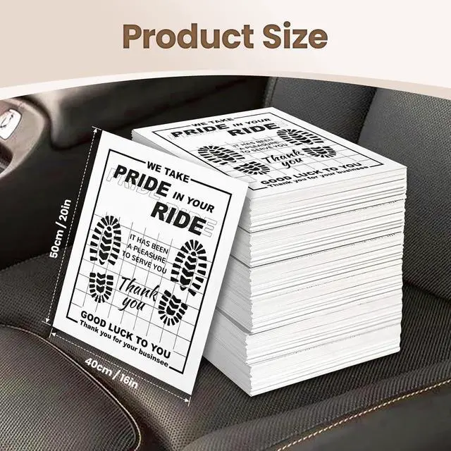 Alt view image 4 of 7 - Paper Floor Mats for Cars 100pcs, 16"x20" Disposable White Paper Mats | Waterproof Papers Floor Mats for Cars Detail, Thank You Mats for Cars Detailing, Car Dealership Supplies