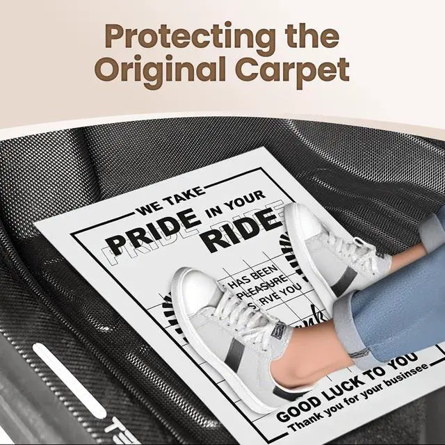 Alt view image 5 of 7 - Paper Floor Mats for Cars 100pcs, 16"x20" Disposable White Paper Mats | Waterproof Papers Floor Mats for Cars Detail, Thank You Mats for Cars Detailing, Car Dealership Supplies