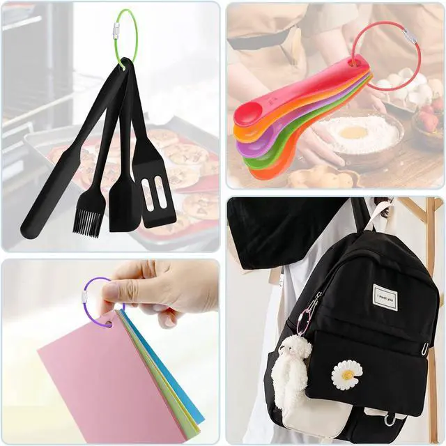 Alt view image 4 of 7 - CooBigo 16 Pack Stainless Steel Loops 2mm Coated Wire Keychain Cable Large Keyrings 6 inch Key Chain for Luggage Tags, Key Tags, Keyrings, Kitchen Utensils, Duster-Assorted Colors