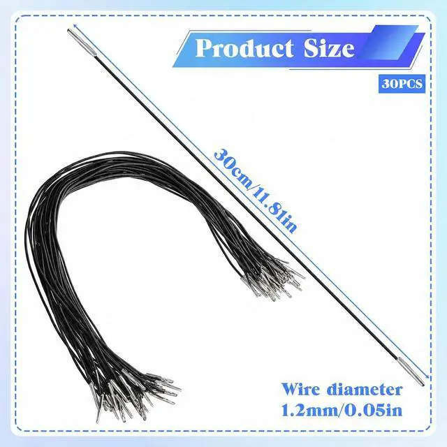 Alt view image 2 of 7 - 30 Pcs Party Hat String, 12 Inch Round Elastic Cords with Metal Ends | Elastic Barbed Cords Loop Soft Loop Band Elastic String for DIY Crafts Book Binding Mask Making Menus Badges Signs Hanging