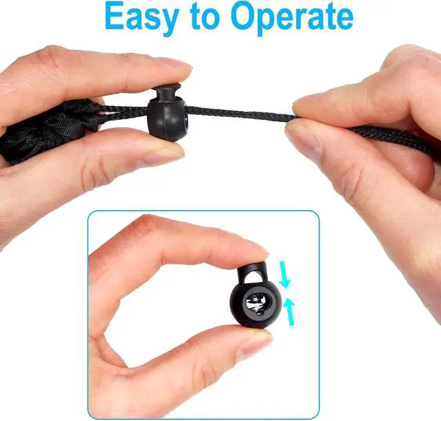 Alt view image 5 of 6 - ZUSHALLMY 48pcs Upgraded Plastic Cord Lock, Cord Locks - Draw String Clip with Spring Toggle Stoppers Buttons for Drawstrings, Shoelaces, Paracord