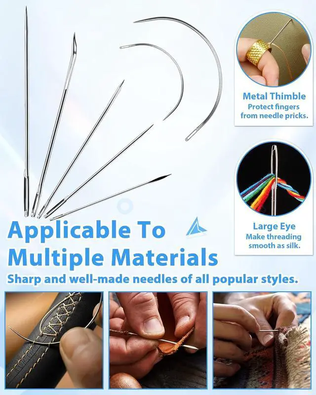 Alt view image 4 of 6 - Upholstery Repair Sewing Kit, Heavy Duty Sewing Kit with Sewing Awl, 47PCS | Sewing Kit, Large-Eye Needles, Sewing Awl, Seam Ripper, Sewing Thread, Upholstery Repair, Leather Craft,DIY Crafts, Travel