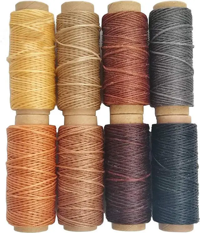 Main image of JANYUN 264 Yards 150D Leather Sewing Waxed Thread Cord for Leather Craft DIY 1mm Diameter 8 Colors Sewing Thread Cord,Each of 33 Yards (Color A)