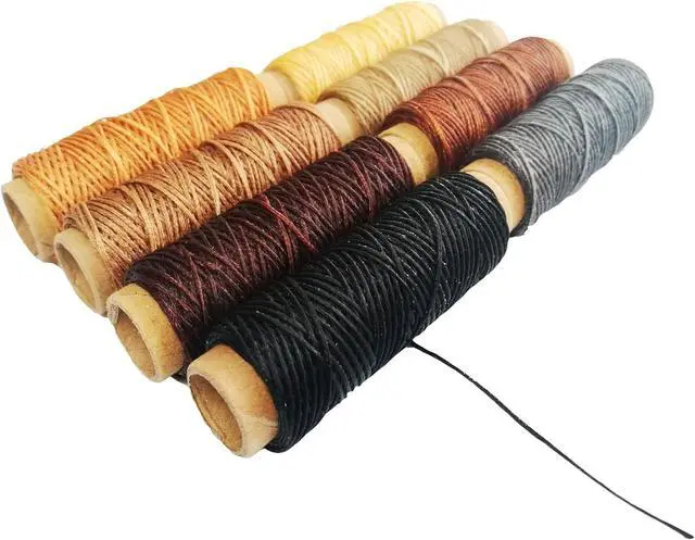 Alt view image 2 of 7 - JANYUN 264 Yards 150D Leather Sewing Waxed Thread Cord for Leather Craft DIY 1mm Diameter 8 Colors Sewing Thread Cord,Each of 33 Yards (Color A)